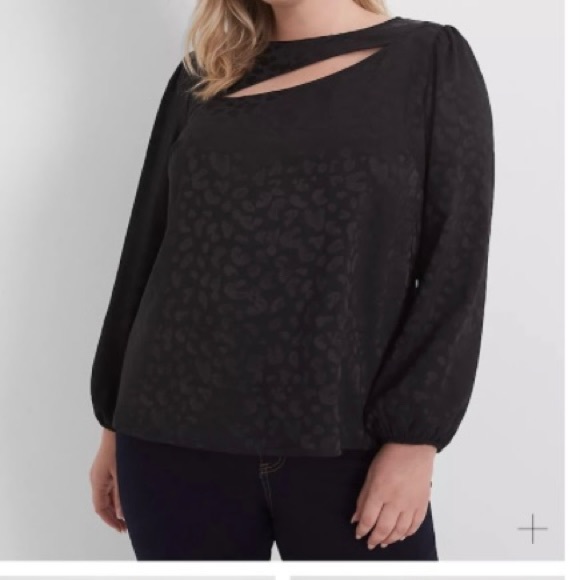 COPY - Only worn once! Lane Bryant, classic long sleeve cut out crew neck blous… - Picture 6 of 8